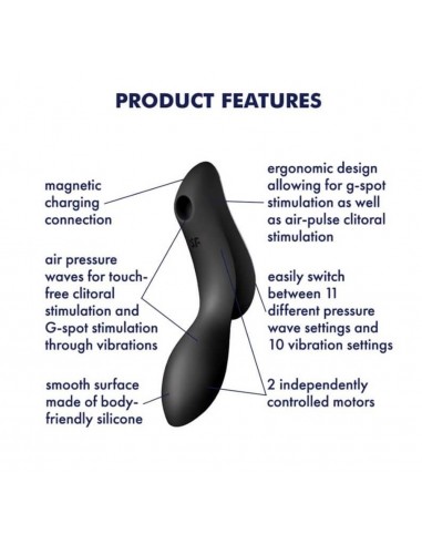 Wibrator Stymulujący Curvy Trinity 2 (Black) - Wibratory Bezdotykowe - 2