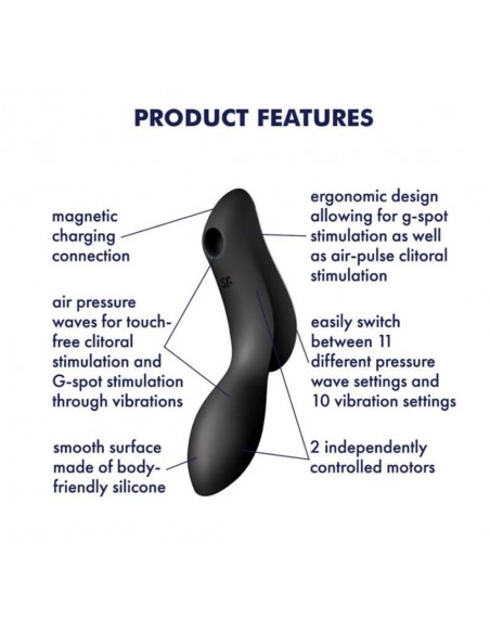 Wibrator Stymulujący Curvy Trinity 2 (Black) - Wibratory Bezdotykowe - 2