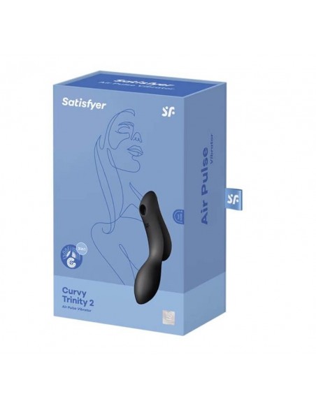 Wibrator Stymulujący Curvy Trinity 2 (Black) - Wibratory Bezdotykowe - 5