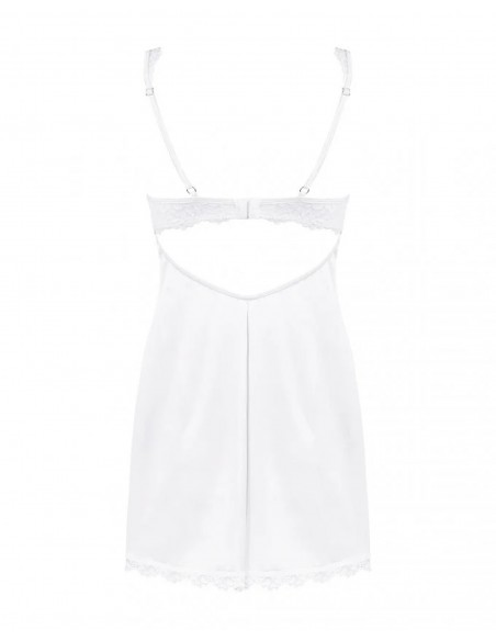 Bielizna-Amor Blanco koszulka i stringi biały   S/M - Koszule nocne - 8