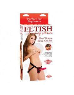 Proteza-FF FIRST TIMERS STRAP-ON SET - RED - Strap-ony, dilda na pasku bez wibracji - 1
