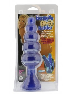 Korek Analny Bendable Butt Rattler Blue - Duże Korki Analne - 1 2
