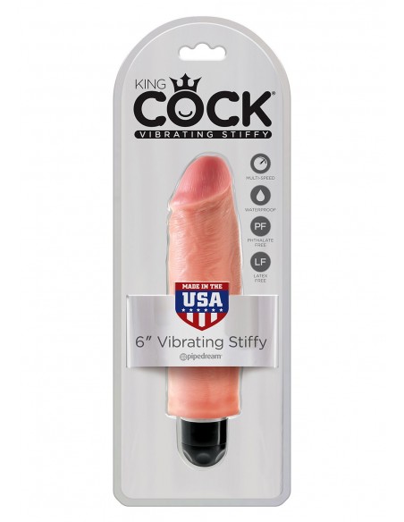 KING COCK 6"""" VIBR STIFFY FLESH - Wibratory Realistyczne - 2