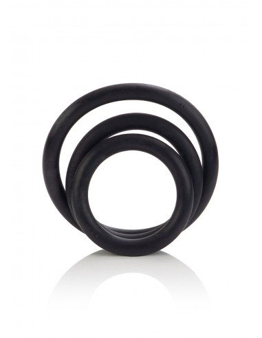Pierścień Erekcyjny Rubber Ring Black Set 3Pcs - Pierścienie erekcyjne niewibrujące - 1