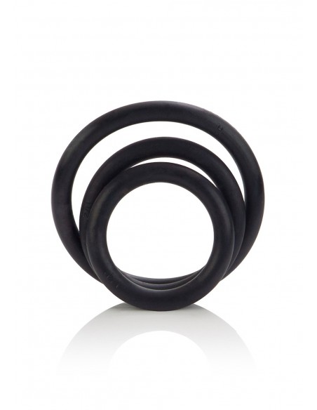 Pierścień Erekcyjny Rubber Ring Black Set 3Pcs - Pierścienie erekcyjne niewibrujące - 1