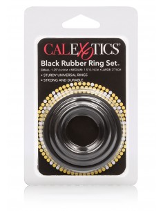 Pierścień Erekcyjny Rubber Ring Black Set 3Pcs - Pierścienie erekcyjne niewibrujące - 1 2