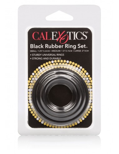 Pierścień Erekcyjny Rubber Ring Black Set 3Pcs - Pierścienie erekcyjne niewibrujące - 2
