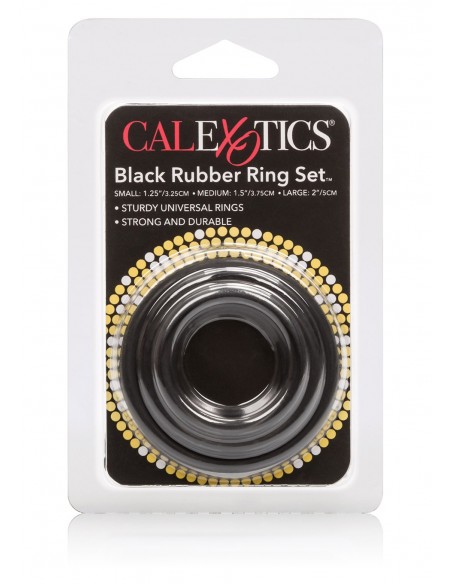 Pierścień Erekcyjny Rubber Ring Black Set 3Pcs - Pierścienie erekcyjne niewibrujące - 2