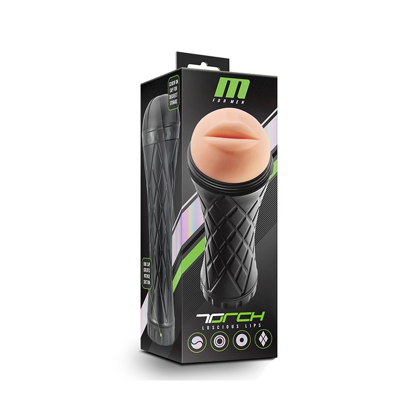 Masturbator The Torch Luscious Lips - Realistyczne Usta, Regulacja Ssania, 23 cm - 2