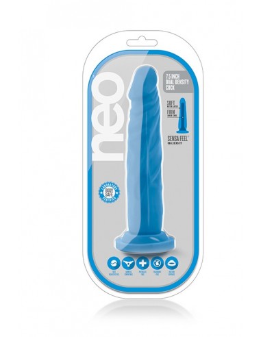 Dildo-NEO 7.5INCH DUAL DENSITY COCK NEON BLUE - Dilda realistyczne - 2