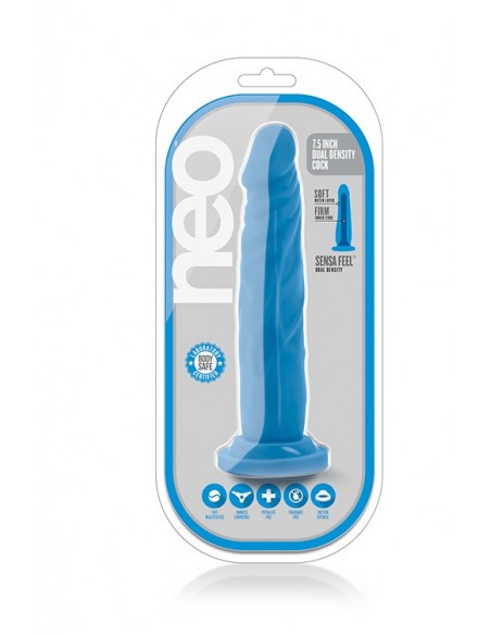 Dildo-NEO 7.5INCH DUAL DENSITY COCK NEON BLUE - Dilda realistyczne - 2