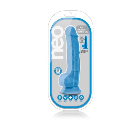 Dildo realistyczne NEO Dual Density z jądrami i przyssawką, 19 cm - 1 2