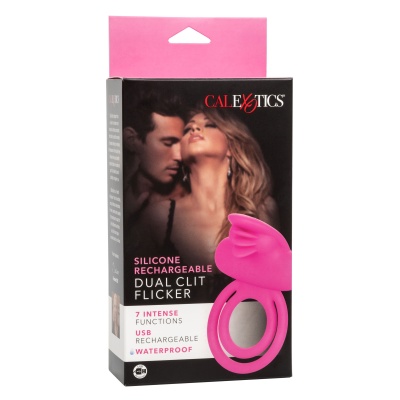 Wibrator pierścieniowy Dual Clit Flicker Enhancer – podwójna stymulacja łechtaczki, 10,25 cm - 1 2
