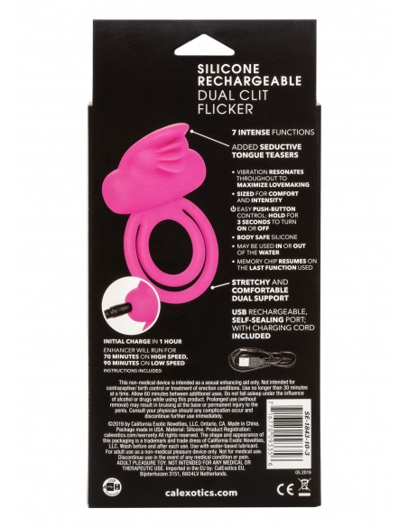 Dual Clit Flicker Enhancer - Pierścienie erekcyjne wibrujące - 3