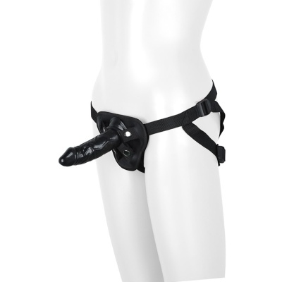 Uprząż z dildo BLAZE - odpinana wkładka PCW, regulowane pasy, 13 cm - 1