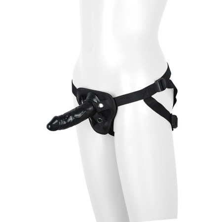 Uprząż z dildo BLAZE - odpinana wkładka PCW, regulowane pasy, 13 cm - 1