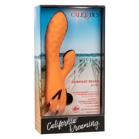 Wibrator California Dreaming Newport Beach Babe z opukiwaniem i wibracją 25,4 cm - 2