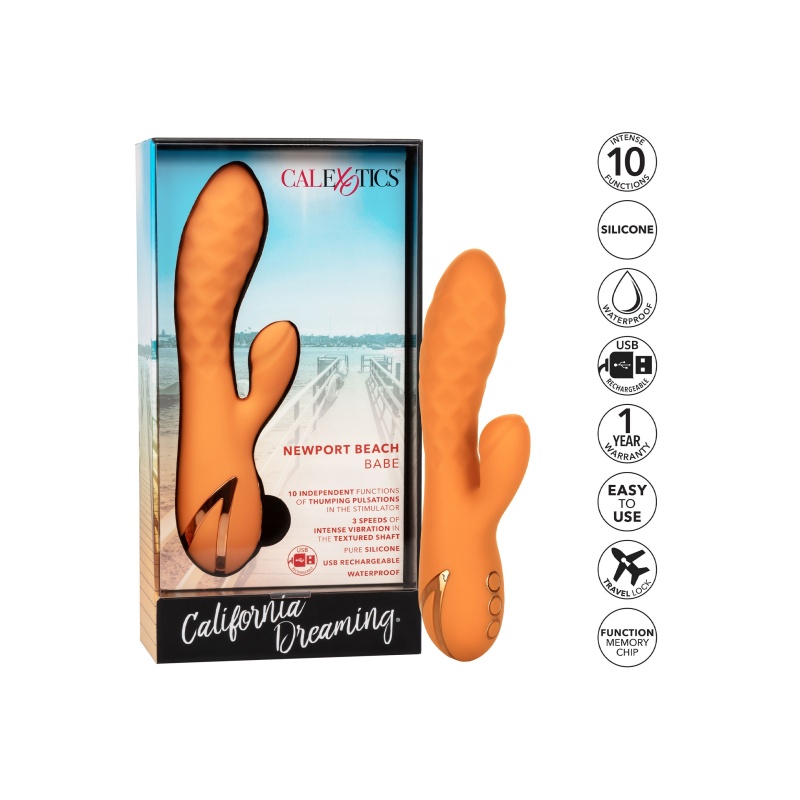 Wibrator California Dreaming Newport Beach Babe z opukiwaniem i wibracją 25,4 cm - 7