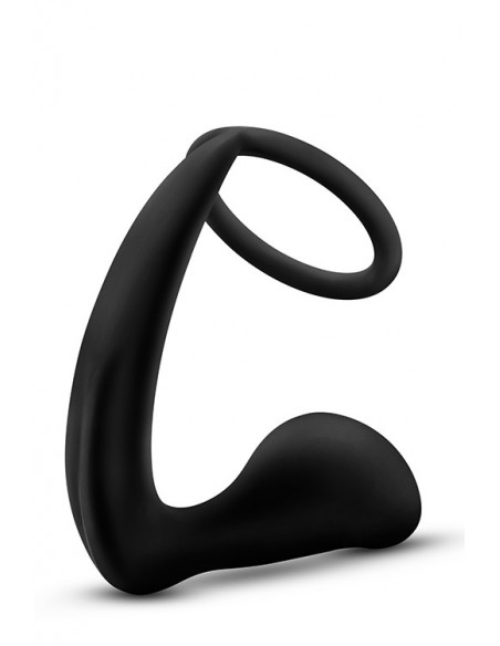 Anal Adventures Cock Ring Plug Black - Duże Korki Analne - 2