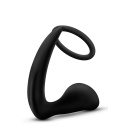 Korek analny z pierścieniem erekcyjnym Anal Adventures Cock Ring Plug Black - silikon platynowy, masaż prostaty, 10,5 cm - 2