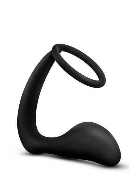 Anal Adventures Cock Ring Plug Black - Duże Korki Analne - 3