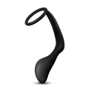 Korek analny z pierścieniem erekcyjnym Anal Adventures Cock Ring Plug Black - silikon platynowy, masaż prostaty, 10,5 cm - 4