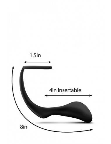 Anal Adventures Cock Ring Plug Black - Duże Korki Analne - 5