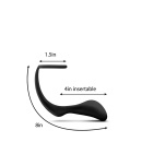 Korek analny z pierścieniem erekcyjnym Anal Adventures Cock Ring Plug Black - silikon platynowy, masaż prostaty, 10,5 cm - 5