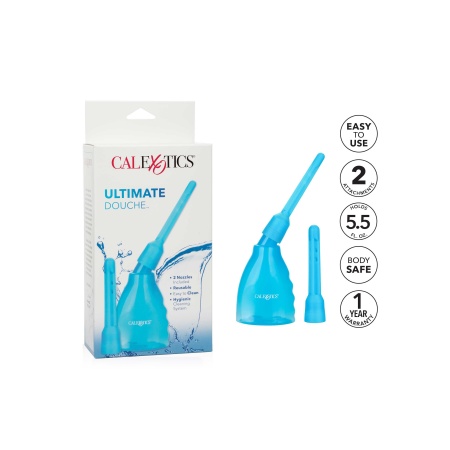 Irygator analny Ultimate Douche Blue z dwiema wymiennymi końcówkami o długości 8,3 cm i 9 cm - 7