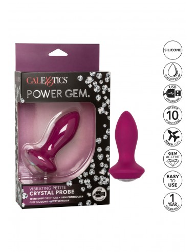 Vibrating Petite Crystal Probe - Kulki i korki analne wibrujące - 8