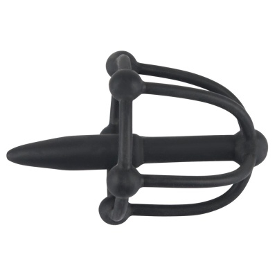 Penis Plug z Klatką na Żołądź ORION – Silikon Soft Touch, długość 5,7 cm, średnica 0,6–0,8 cm, klatka 3 cm - 1 2