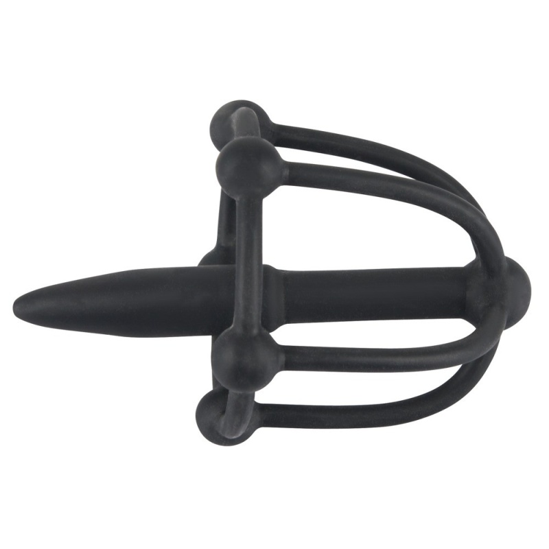 Penis Plug z Klatką na Żołądź ORION – Silikon Soft Touch, długość 5,7 cm, średnica 0,6–0,8 cm, klatka 3 cm - 2