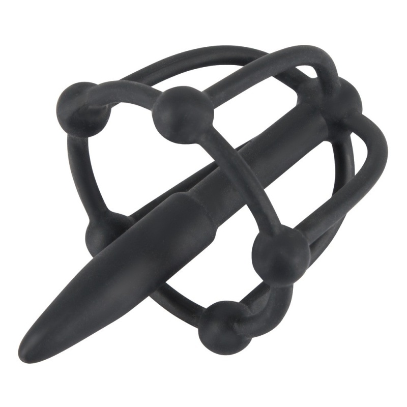 Penis Plug z Klatką na Żołądź ORION – Silikon Soft Touch, długość 5,7 cm, średnica 0,6–0,8 cm, klatka 3 cm - 3