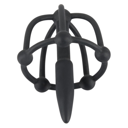 Penis Plug z Klatką na Żołądź ORION – Silikon Soft Touch, długość 5,7 cm, średnica 0,6–0,8 cm, klatka 3 cm - 4
