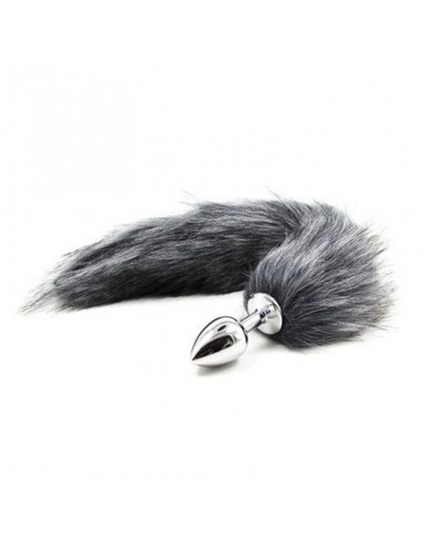 Plug anale con coda Long Fox Tail grigia - Korki analne z ogonkiem - 1
