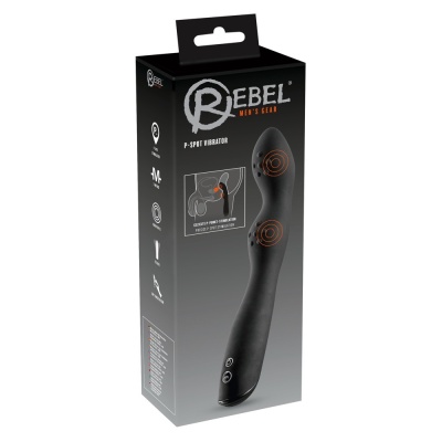 Wibrator analny Rebel P-Spot 23,5 cm z zakrzywioną końcówką i falistym trzonem - 1