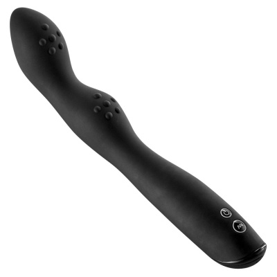 Wibrator analny Rebel P-Spot 23,5 cm z zakrzywioną końcówką i falistym trzonem - 1 2
