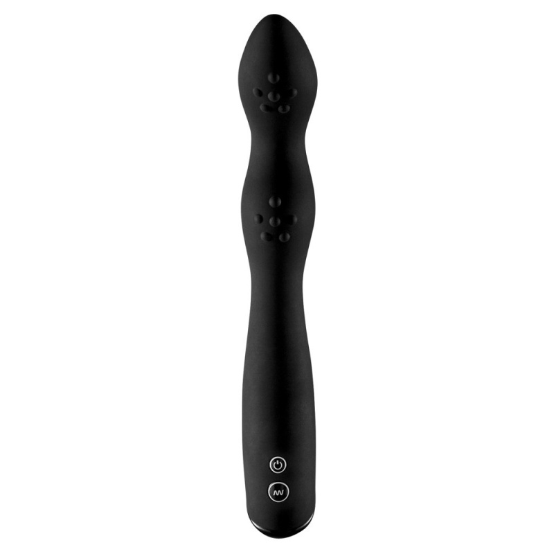 Wibrator analny Rebel P-Spot 23,5 cm z zakrzywioną końcówką i falistym trzonem - 3