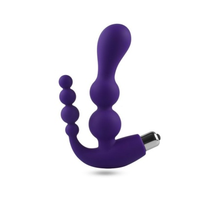 Stymulator analny Double Pleaser 15,5 cm (3 cm średnicy) fioletowy silikonowy - 1
