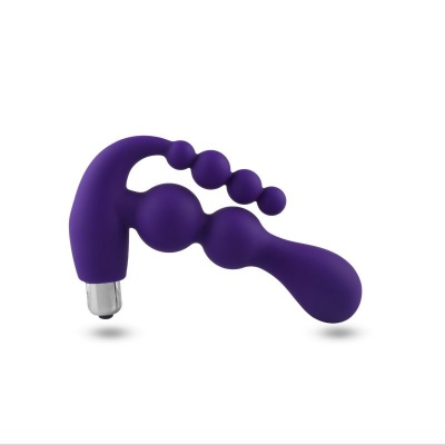 Stymulator analny Double Pleaser 15,5 cm (3 cm średnicy) fioletowy silikonowy - 1 2