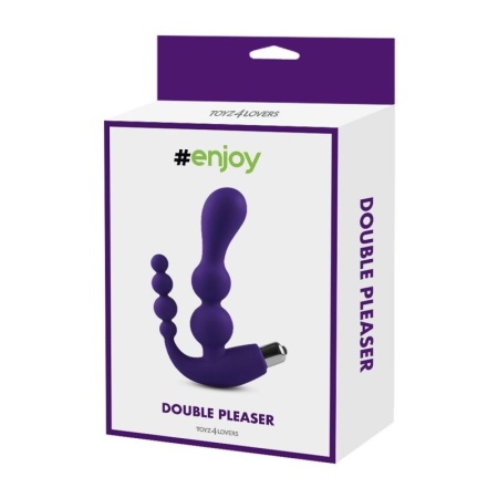 Stymulator analny Double Pleaser 15,5 cm (3 cm średnicy) fioletowy silikonowy - 5