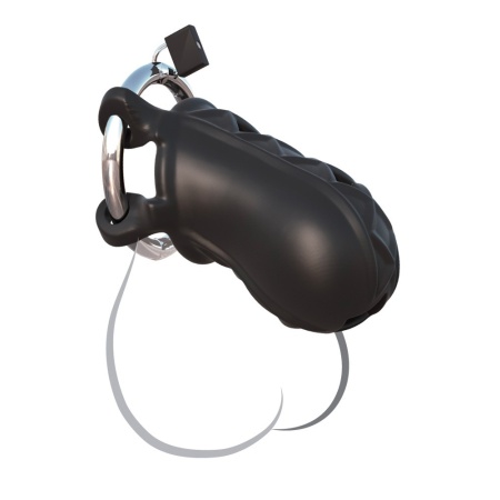 Klatka na penisa FCR Extreme Silicone Cock Bloc – regulowany pierścień, metalowy zamek, długość 9,5 cm - 7