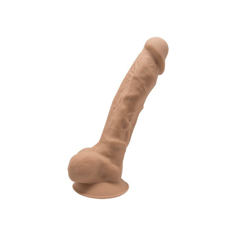 Dildo silikonowe Model 1 Caramel 17,7 cm - podwójna gęstość Silexpan i przyssawka - 2