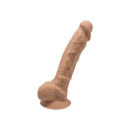Dildo silikonowe Model 1 Caramel 17,7 cm - podwójna gęstość Silexpan i przyssawka - 2