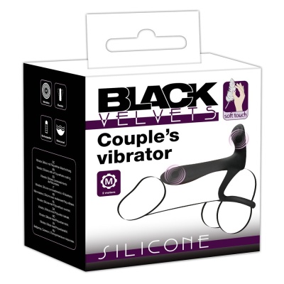 Wibrator dla par Couples Vibrator z podwójnym silnikiem, pierścieniem erekcyjnym i stymulatorem łechtaczki, długość 14 cm - 1