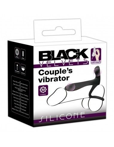 Black Velvets Couples Vibrator - Strap-ony, dilda na pasku z wibracją - 1