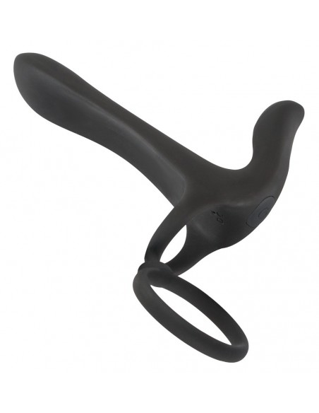 Black Velvets Couples Vibrator - Strap-ony, dilda na pasku z wibracją - 5