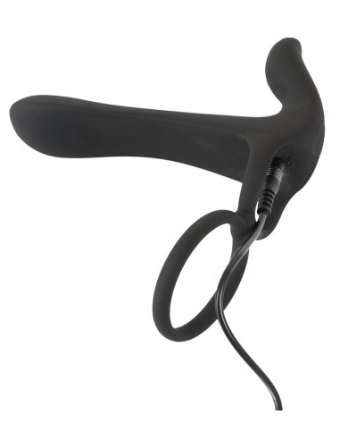 Black Velvets Couples Vibrator - Strap-ony, dilda na pasku z wibracją - 10