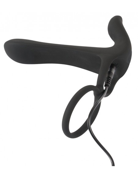 Black Velvets Couples Vibrator - Strap-ony, dilda na pasku z wibracją - 10