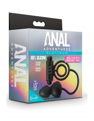 Anal Adventures Anal Plug With C-Ring - Kulki i korki analne wibrujące - 3